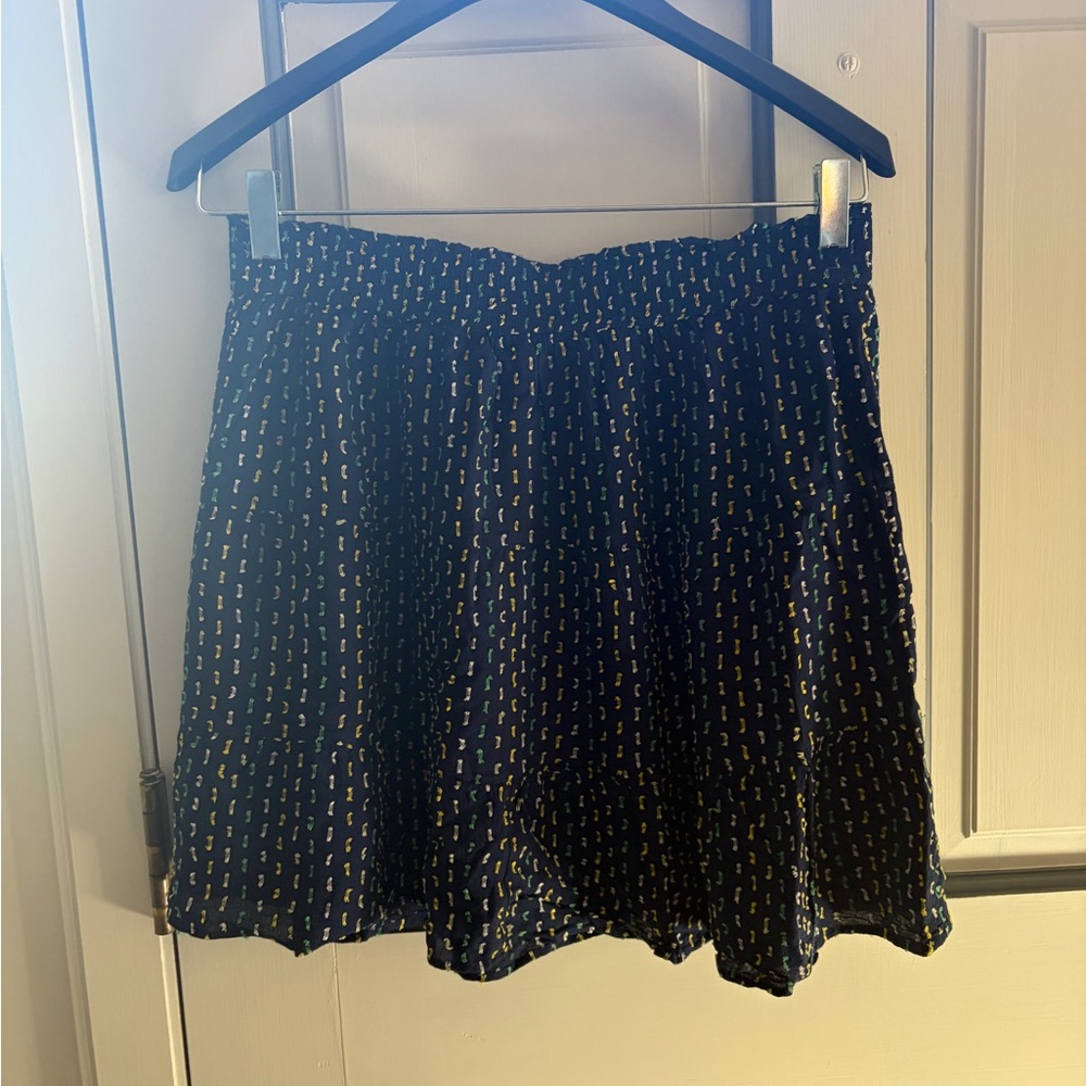 LOFT Black and Yellow Skater Skirt